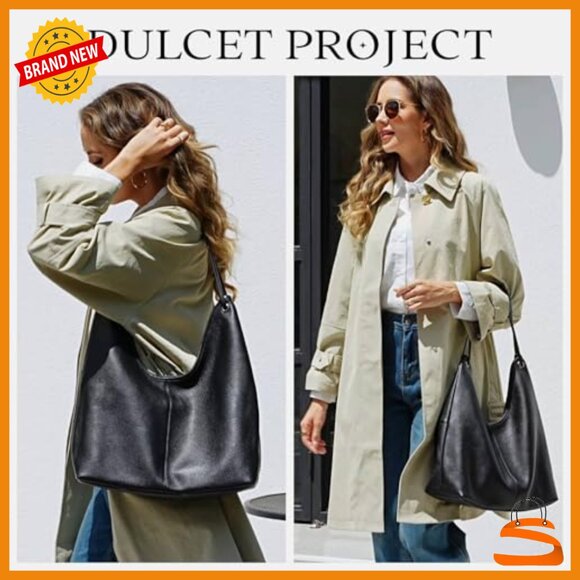 Large Genuine Leather Hobo Shoulder Bag Slouchy Handbag for Work Everyday - Picture 2 of 7